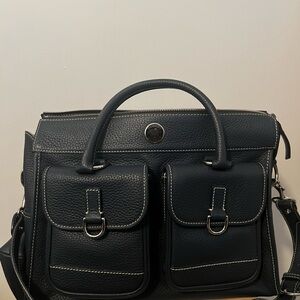 Dooney & Bourke Dark Navy Blue All-Weather Pebble Leather Satchel